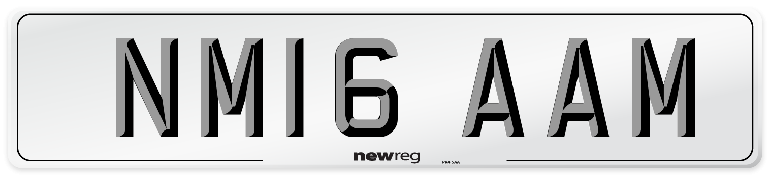 NM16 AAM Number Plate from New Reg